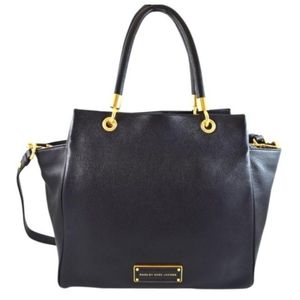 Marc Jacobs large black leather tote purse shoulder bag